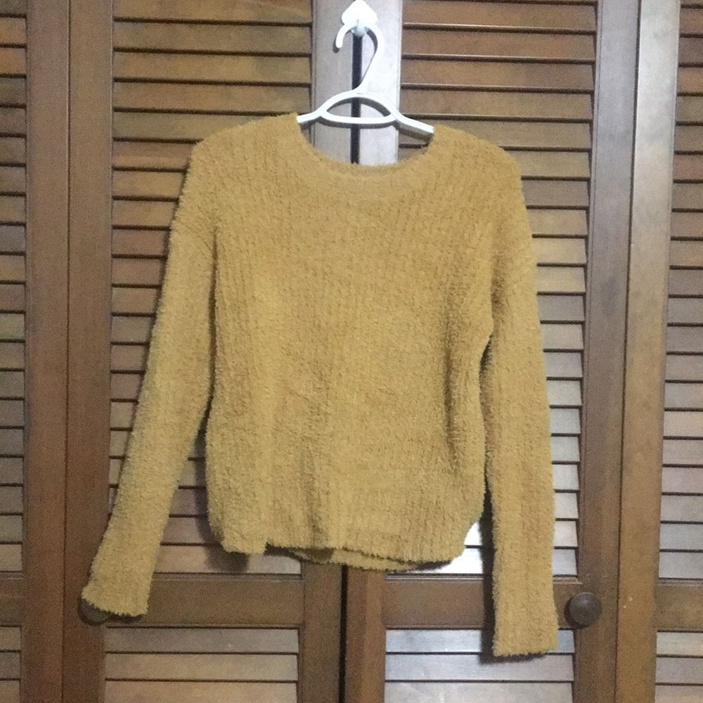 Long sleeve fuzzy sweater